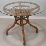 109 B- BASE DE MESA ARCOBALENA EM RATTAN ECOLÓGICO E ALUMÍNIO