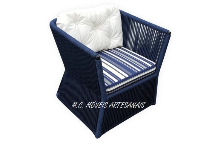 poltrona corda nautica azul