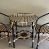 CONJUNTO DE MESA ITÁLIA EM ALUMÍNIO E FIBRA SINTÉTICA